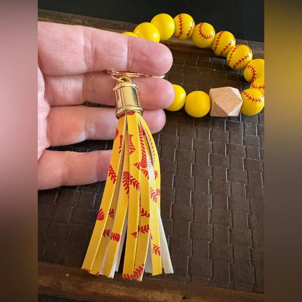 Colorful Beaded Keychains sports themed